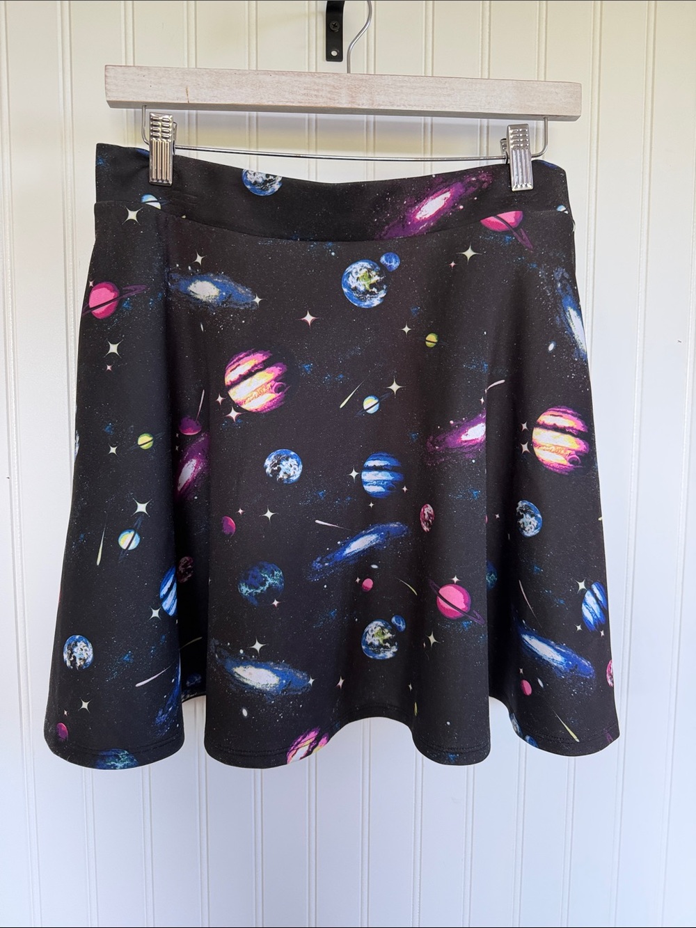 Space Galaxy Print Skater Skirt Hot Topic Women’s Size M Celestial